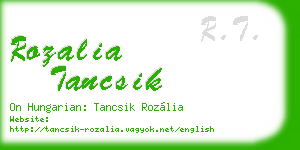 rozalia tancsik business card